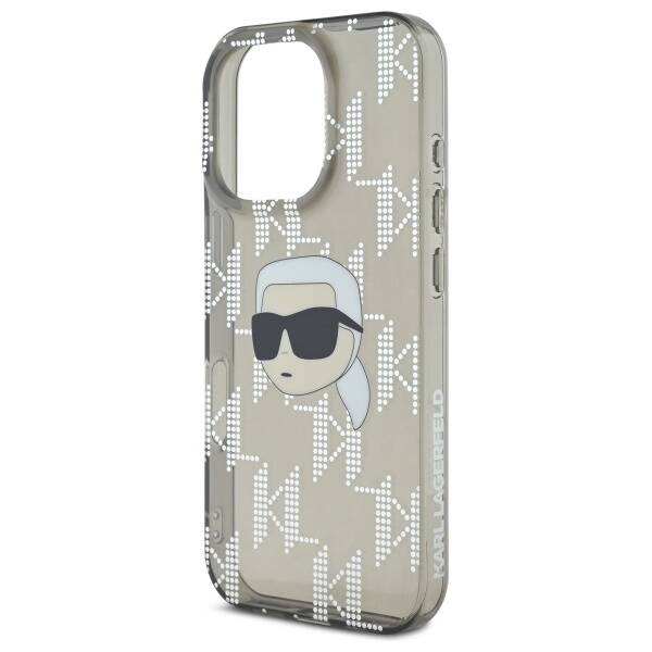 Pouzdro pro Apple iPhone 16 Pro, Karl Lagerfeld, IML Luxury Electroplated Karl's Head, Černá