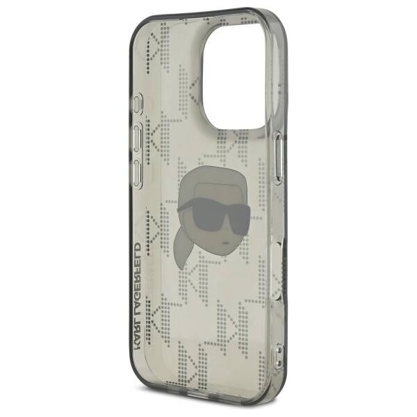 Pouzdro pro Apple iPhone 16 Pro, Karl Lagerfeld, IML Luxury Electroplated Karl's Head, Černá