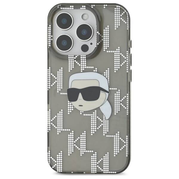Pouzdro pro Apple iPhone 16 Pro, Karl Lagerfeld, IML Luxury Electroplated Karl's Head, Černá