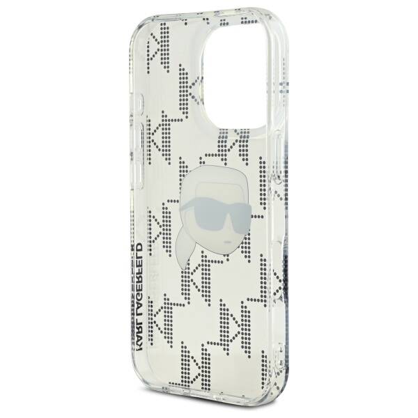 Pouzdro pro Apple iPhone 16 Pro, Karl Lagerfeld, IML Luxury Electroplated Karl's Head, Průhledné
