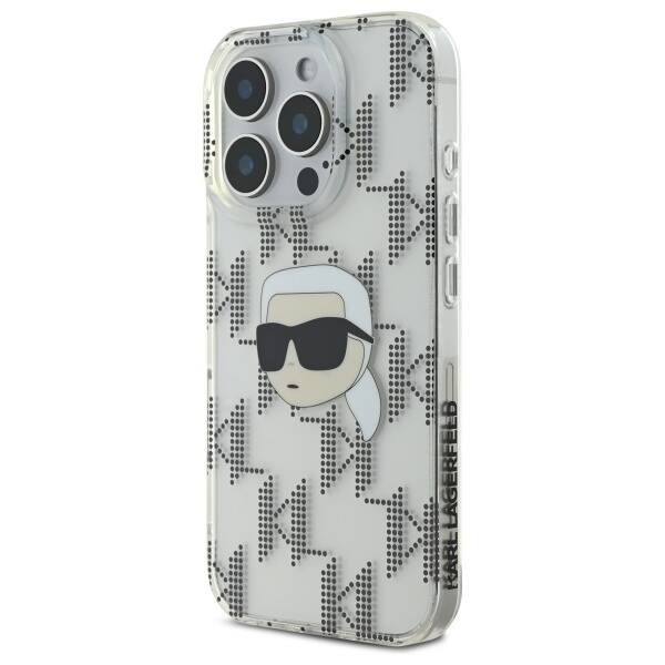 Pouzdro pro Apple iPhone 16 Pro, Karl Lagerfeld, IML Luxury Electroplated Karl's Head, Průhledné