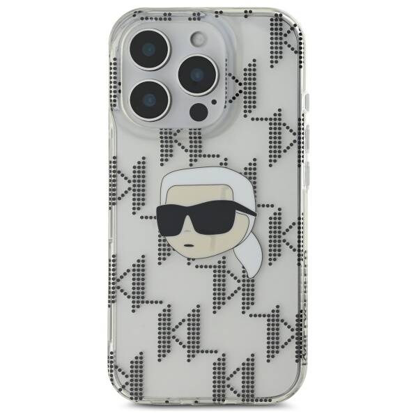 Pouzdro pro Apple iPhone 16 Pro, Karl Lagerfeld, IML Luxury Electroplated Karl's Head, Průhledné