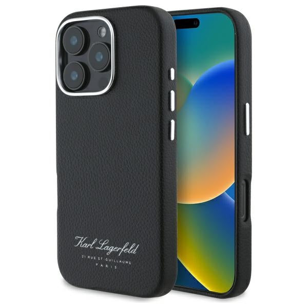 Pouzdro pro Apple iPhone 16 Pro, Karl Lagerfeld, RSG, Černá