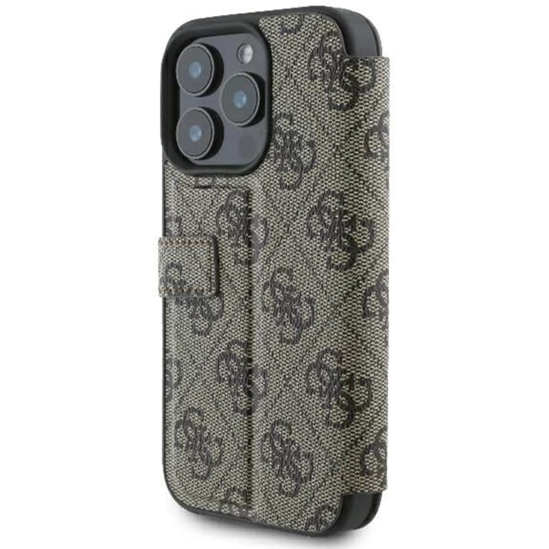 Pouzdro pro Apple iPhone 16 Pro Max, Guess, 4G Book, Hnědá