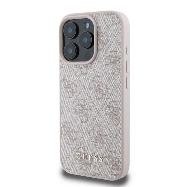 Pouzdro pro Apple iPhone 16 Pro Max, Guess, 4G Classic, Růžové