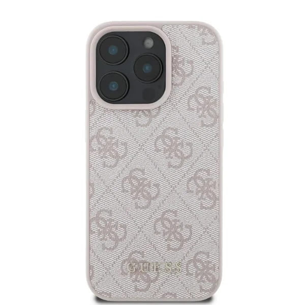 Pouzdro pro Apple iPhone 16 Pro Max, Guess, 4G Classic, Růžové
