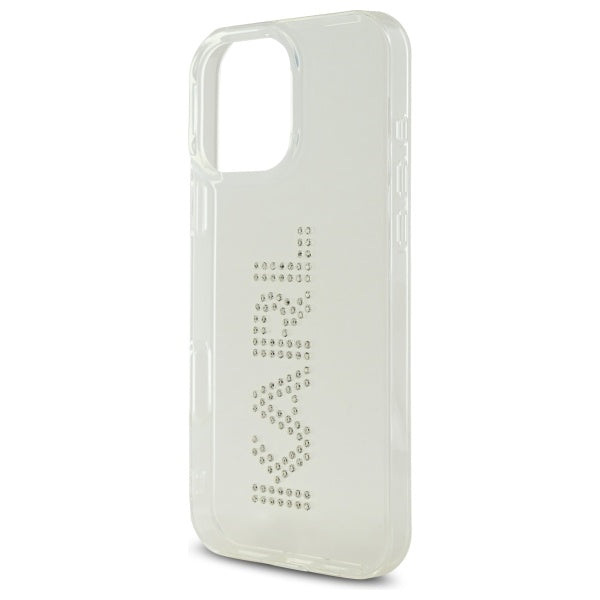 Pouzdro pro Apple iPhone 16 Pro Max, Karl Lagerfeld, IML Rhinestones Transparent Logo, Průhledné