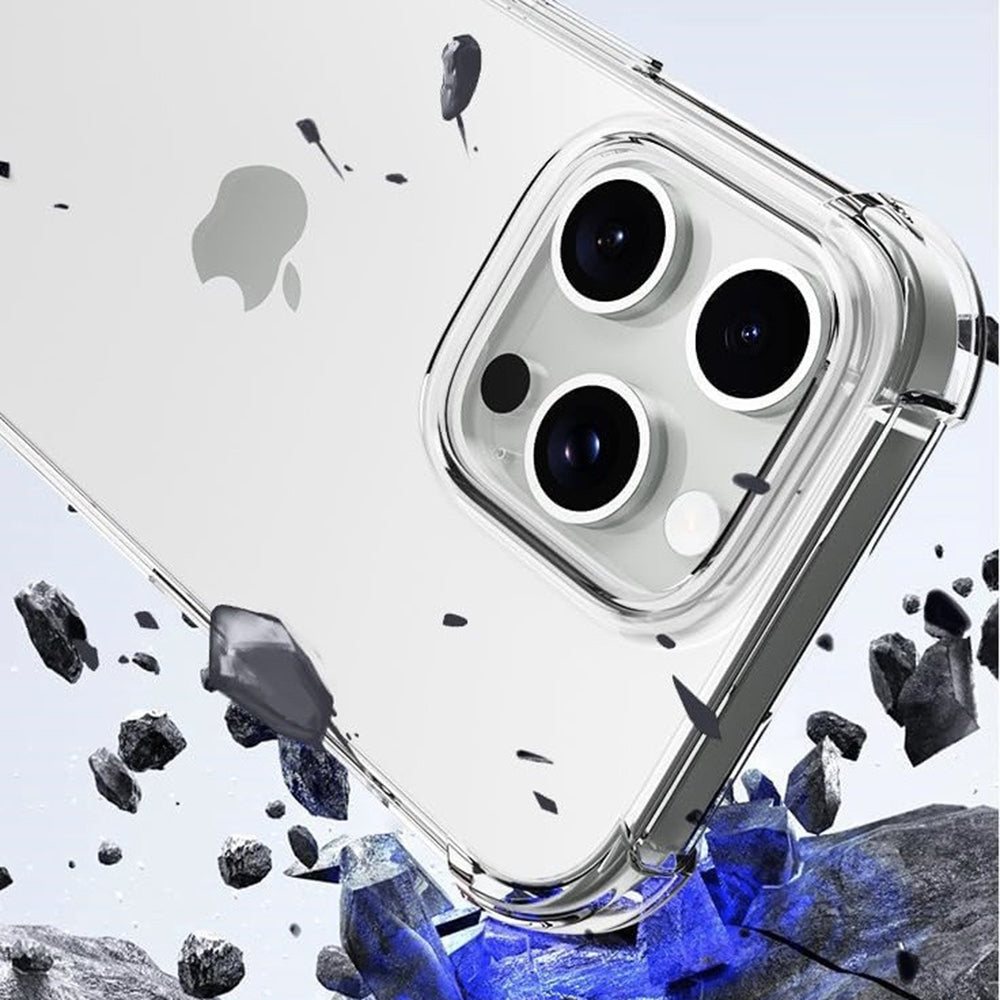 Pouzdro pro Apple iPhone 16 Pro, Techsuit, Odolné proti nárazům průhledné (velký otvor na čočku), Průhledné