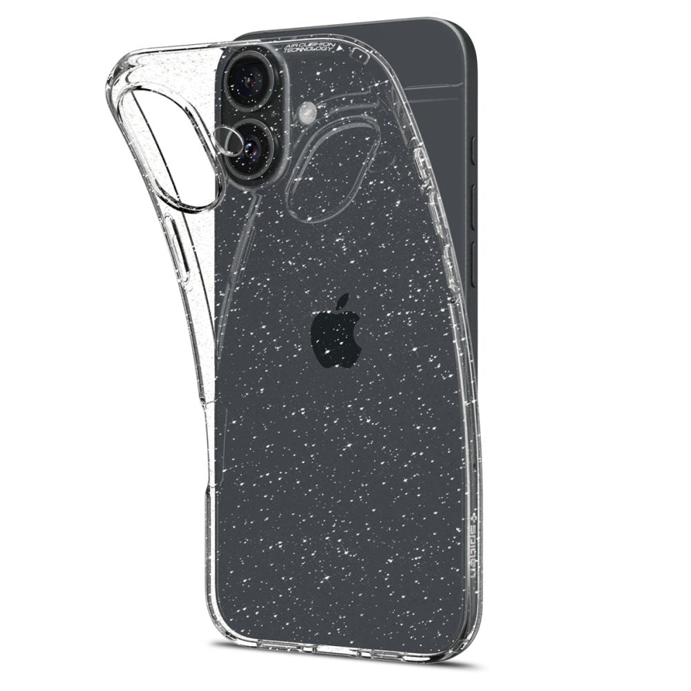 Pouzdro pro Apple iPhone 16, Spigen, Liquid Crystal Glitter, Transparentní ACS08192