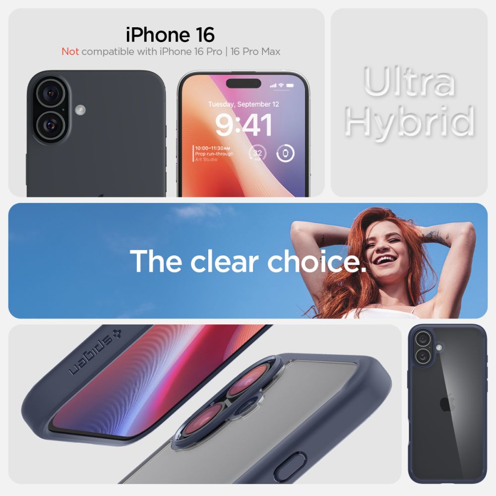 Pouzdro pro Apple iPhone 16, Spigen, Ultra Hybrid, Námořnická modř