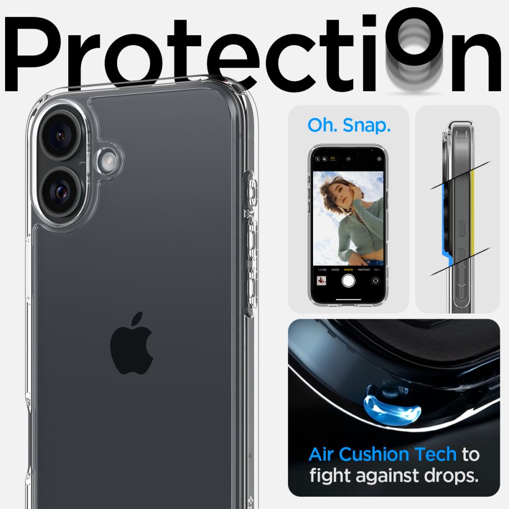 Pouzdro pro Apple iPhone 16, Spigen, Ultra Hybrid, Transparentní ACS08197