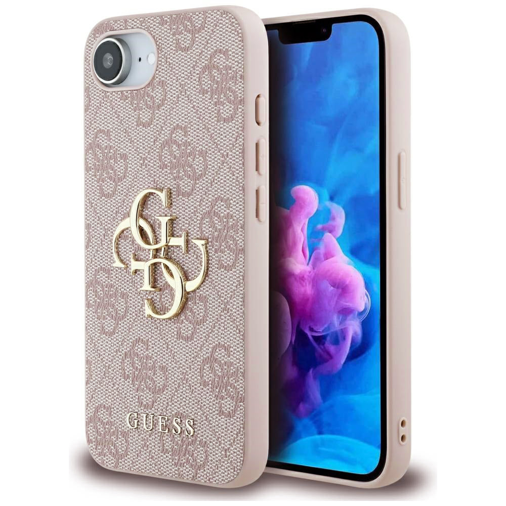 Pouzdro pro Apple iPhone 17e / 16e, Guess, 4G Big Logo, Růžové