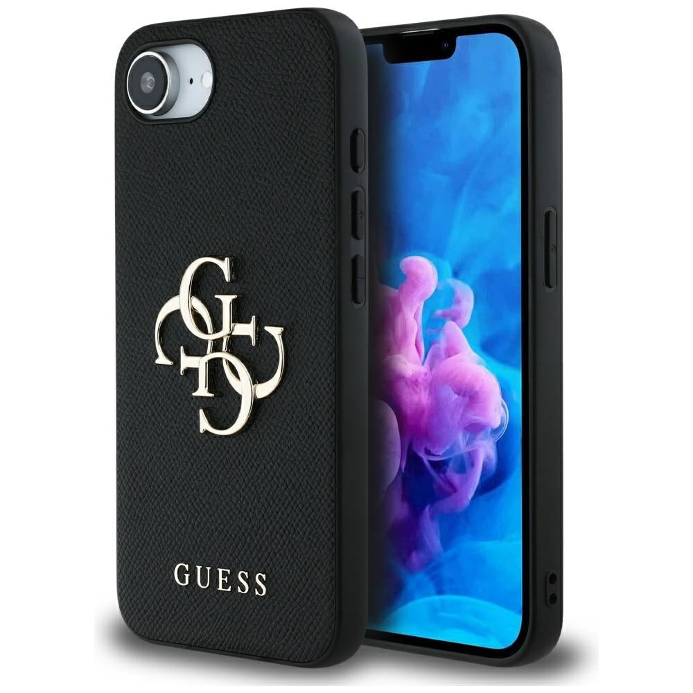 Pouzdro pro Apple iPhone 17e / 16e, Guess, 4G Grained Big and Classic Logo, Černá