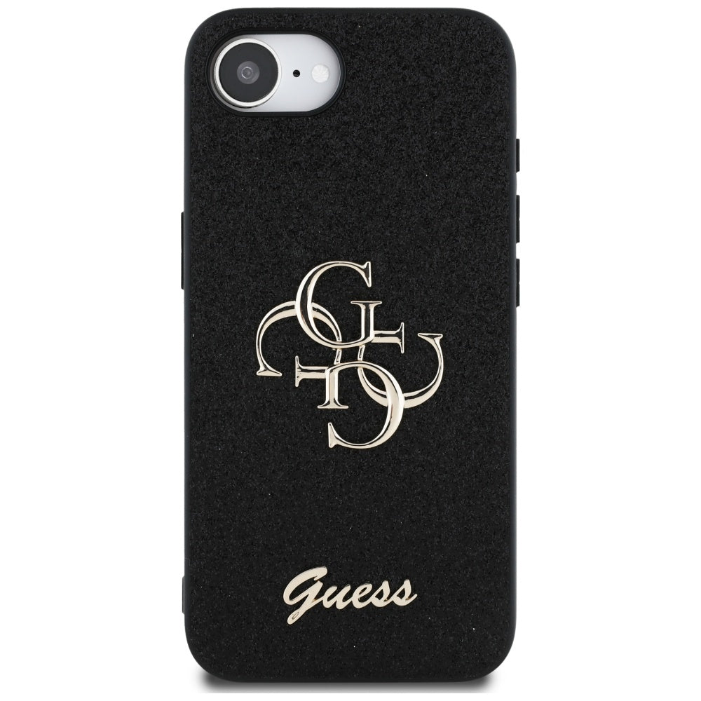 Pouzdro pro Apple iPhone 17e / 16e, Guess, Fixed Glitter Big 4G, Černá