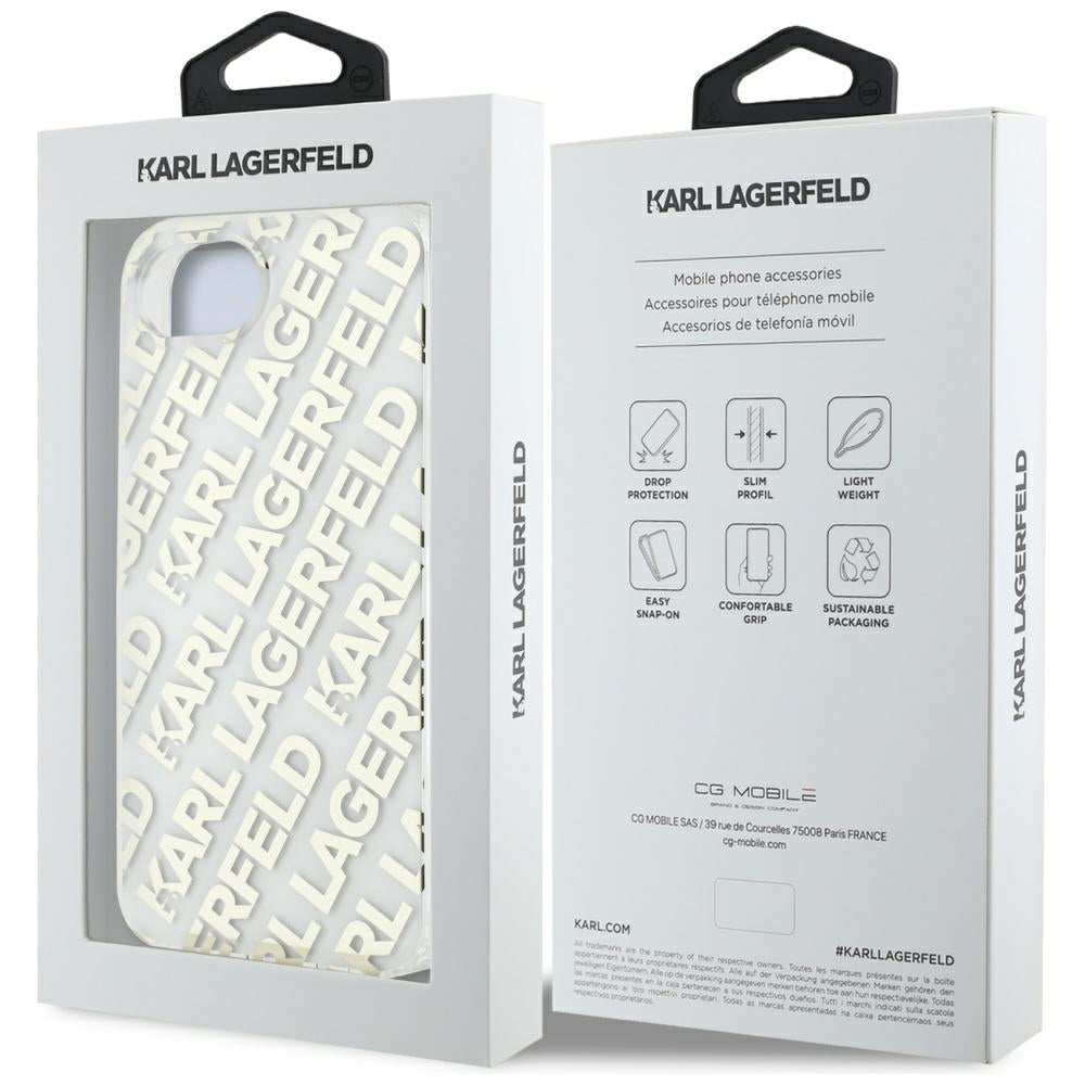Pouzdro pro Apple iPhone 17e / 16e, Karl Lagerfeld, IML Luxury Gold Fullover Logo, Zlaté