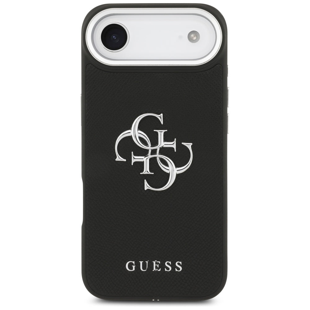 Pouzdro pro Apple iPhone 17 Air, Guess, 4G Grained Big and Classic Logo, Černé Stříbrné