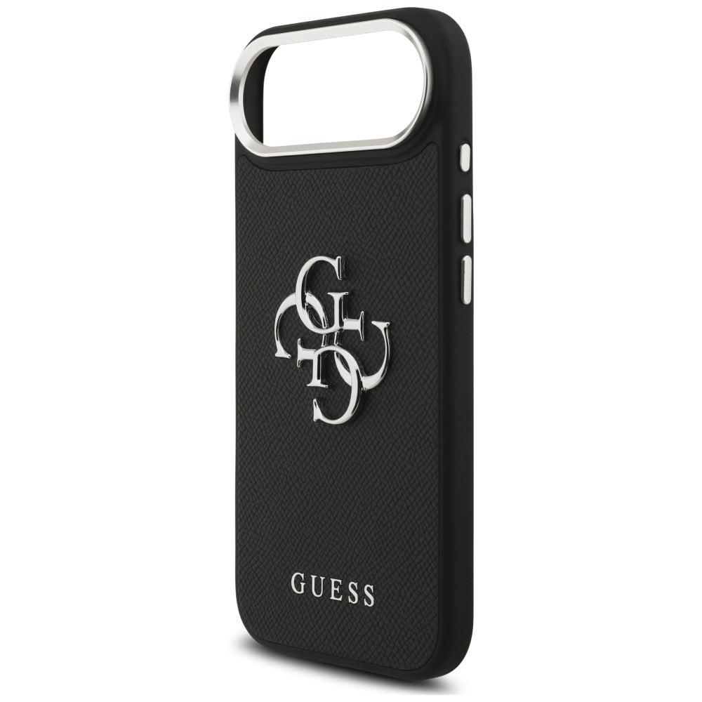 Pouzdro pro Apple iPhone 17 Air, Guess, 4G Grained Big and Classic Logo, Černé Stříbrné