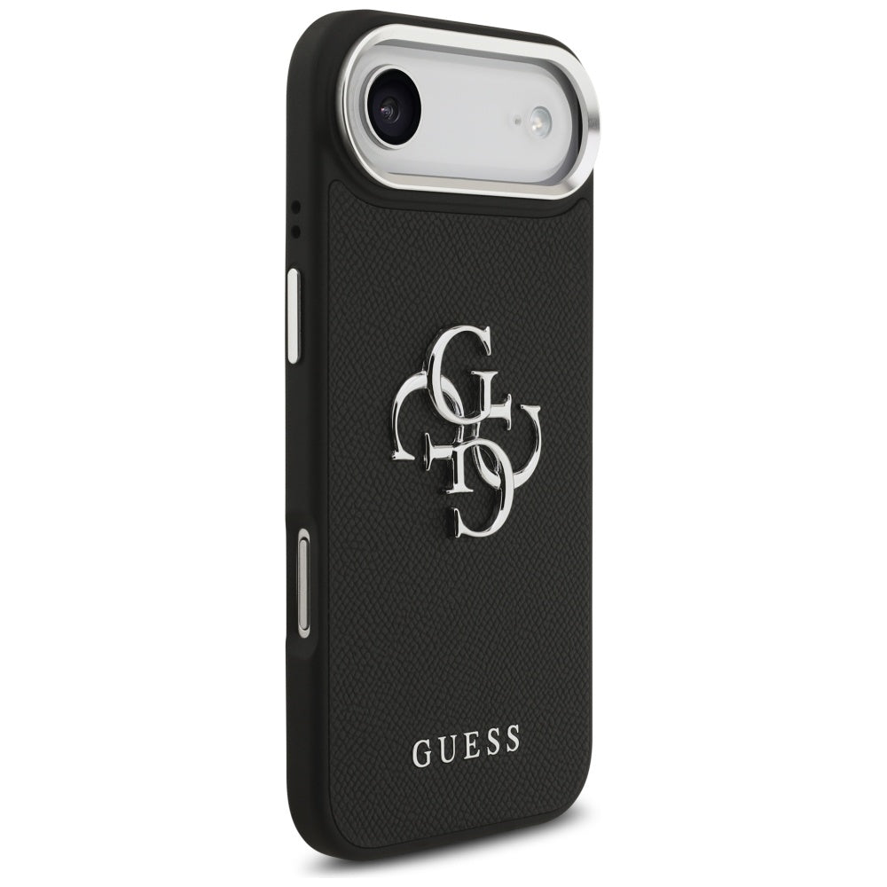 Pouzdro pro Apple iPhone 17 Air, Guess, 4G Grained Big and Classic Logo, Černé Stříbrné