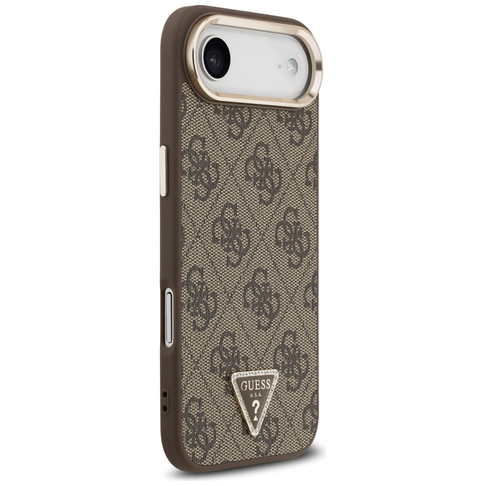 Pouzdro pro Apple iPhone 17 Air, Guess, 4G Triangle Logo, Zlatohnědá