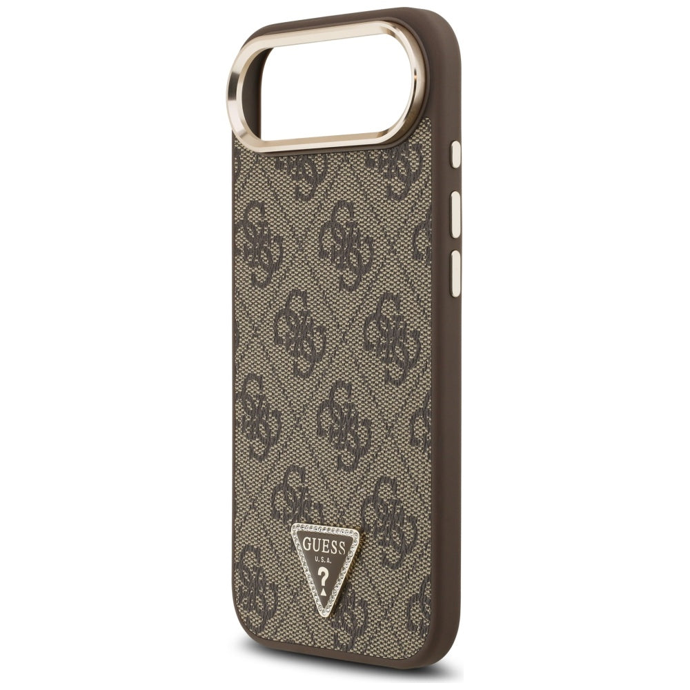 Pouzdro pro Apple iPhone 17 Air, Guess, 4G Triangle Logo, Zlatohnědá