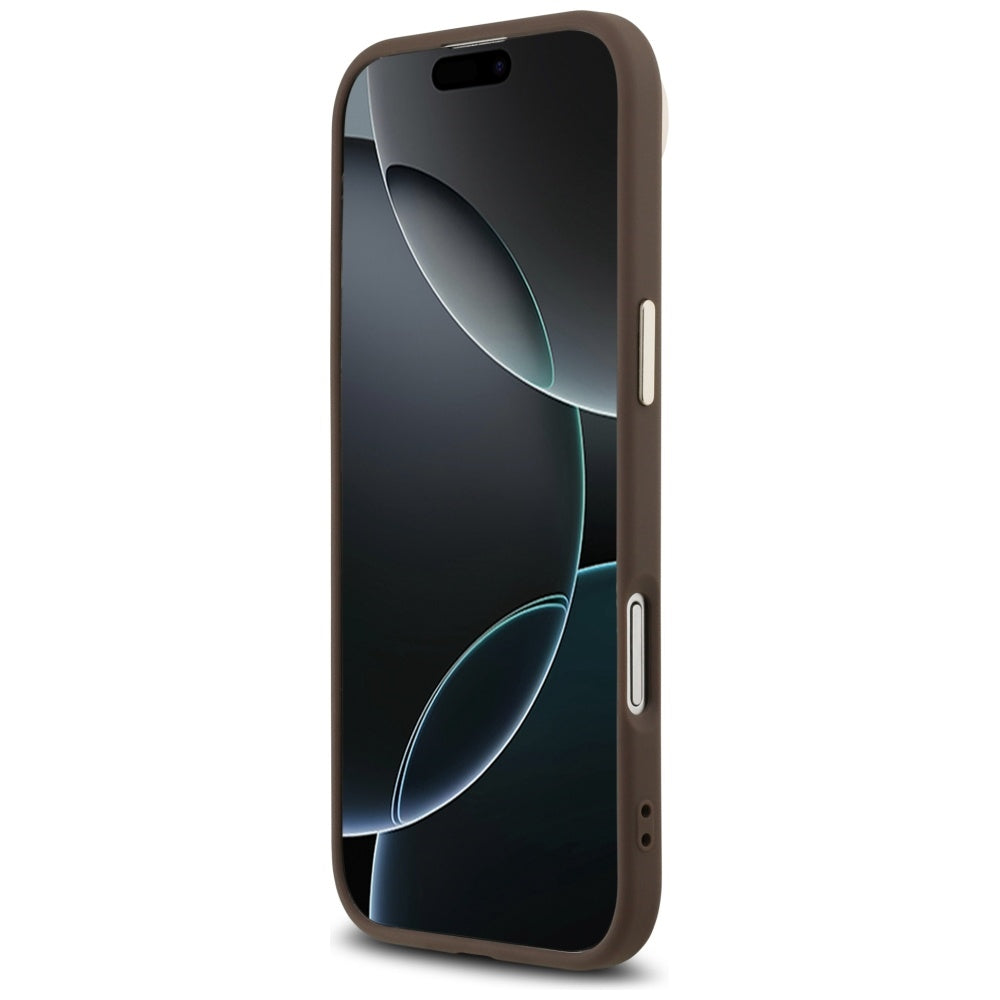 Pouzdro pro Apple iPhone 17 Air, Guess, 4G Triangle Logo, Zlatohnědá