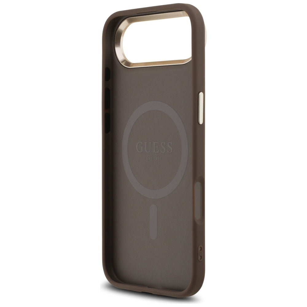 Pouzdro pro Apple iPhone 17 Air, Guess, 4G Triangle Logo, Zlatohnědá