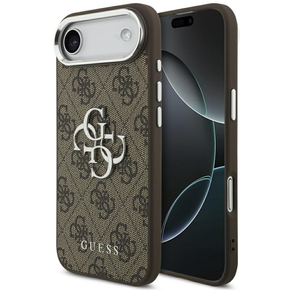 Pouzdro pro Apple iPhone 17 Air, Guess, Big 4G Logo Classic, Hnědo Stříbrné