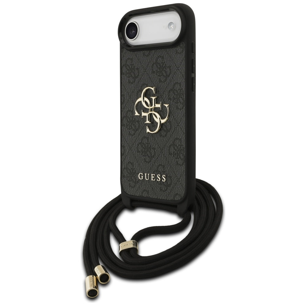 Pouzdro pro Apple iPhone 17 Air, Guess, Crossbody Cord 4G Big Log, černá