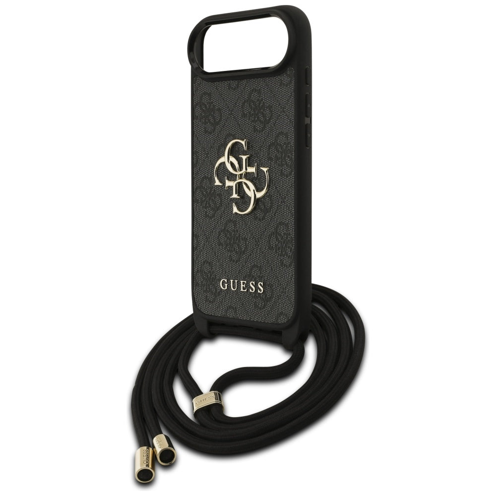 Pouzdro pro Apple iPhone 17 Air, Guess, Crossbody Cord 4G Big Log, černá
