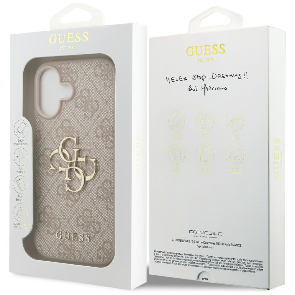 Pouzdro pro Apple iPhone 17, Guess, 4G Big Logo, Růžové