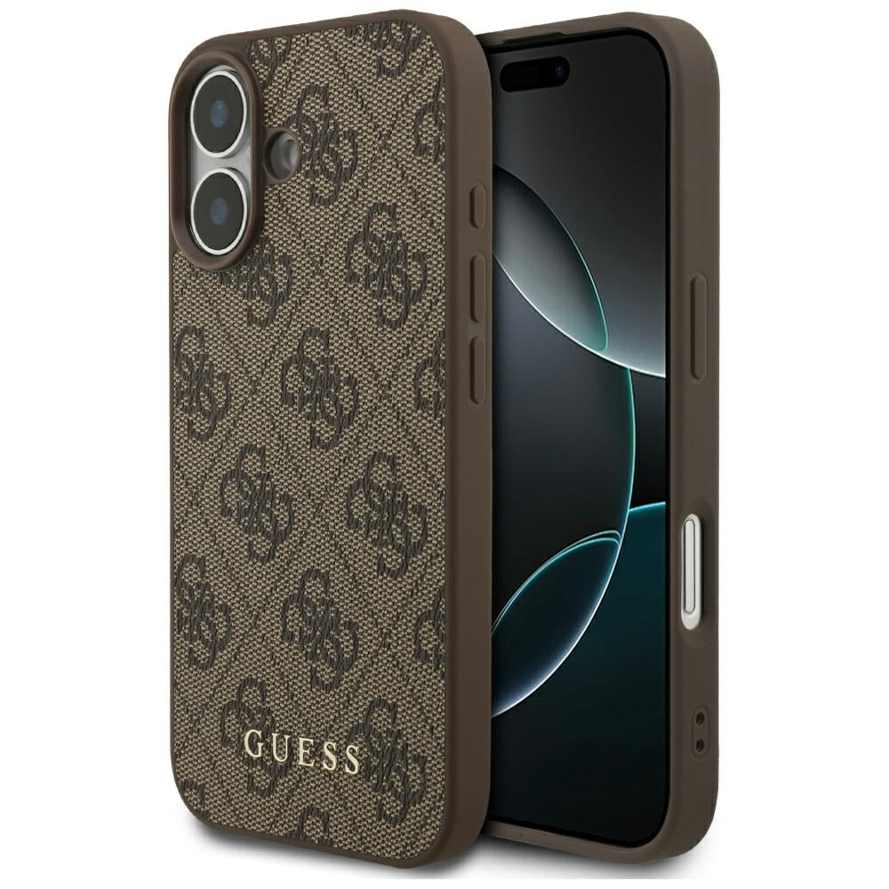 Pouzdro pro Apple iPhone 17, Guess, 4G Classic, Hnědá