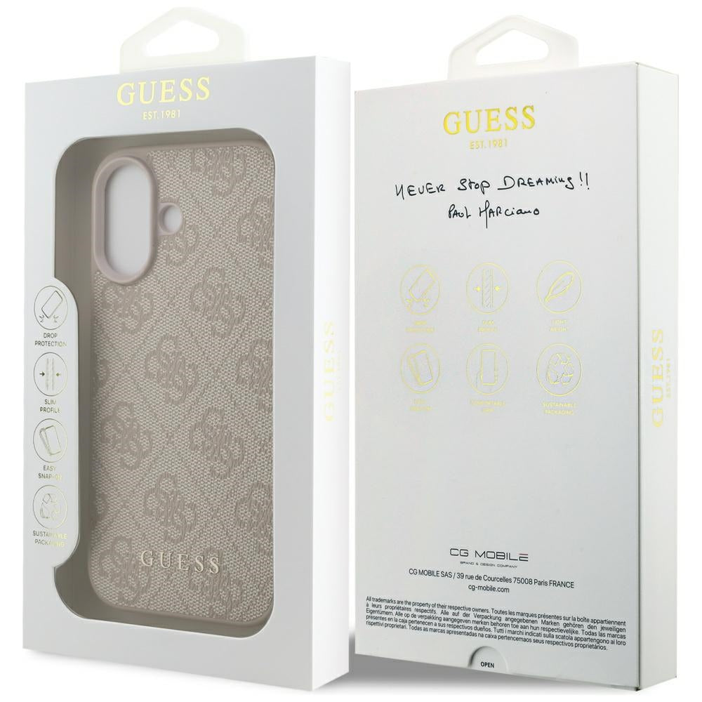 Pouzdro pro Apple iPhone 17, Guess, 4G Classic, Růžové