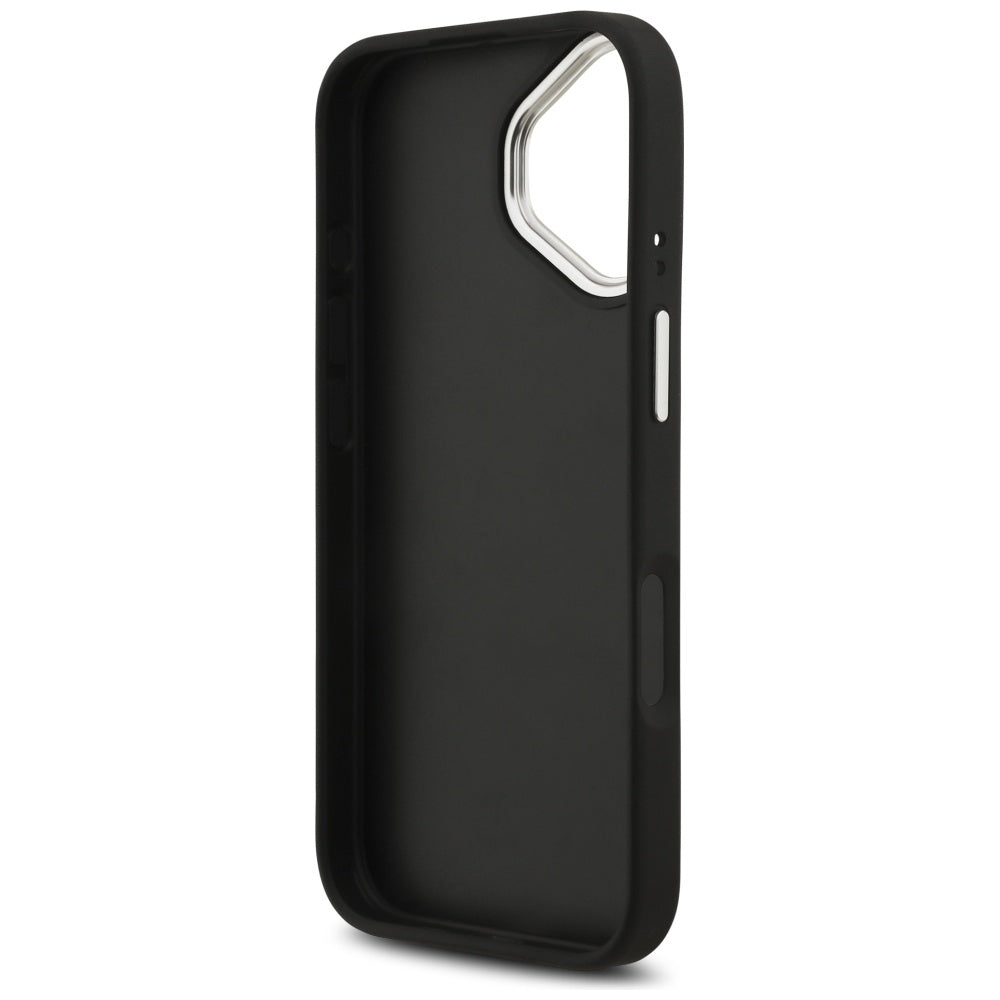 Pouzdro pro Apple iPhone 17, Guess, 4G Grained Big and Classic Logo, Černé Stříbrné