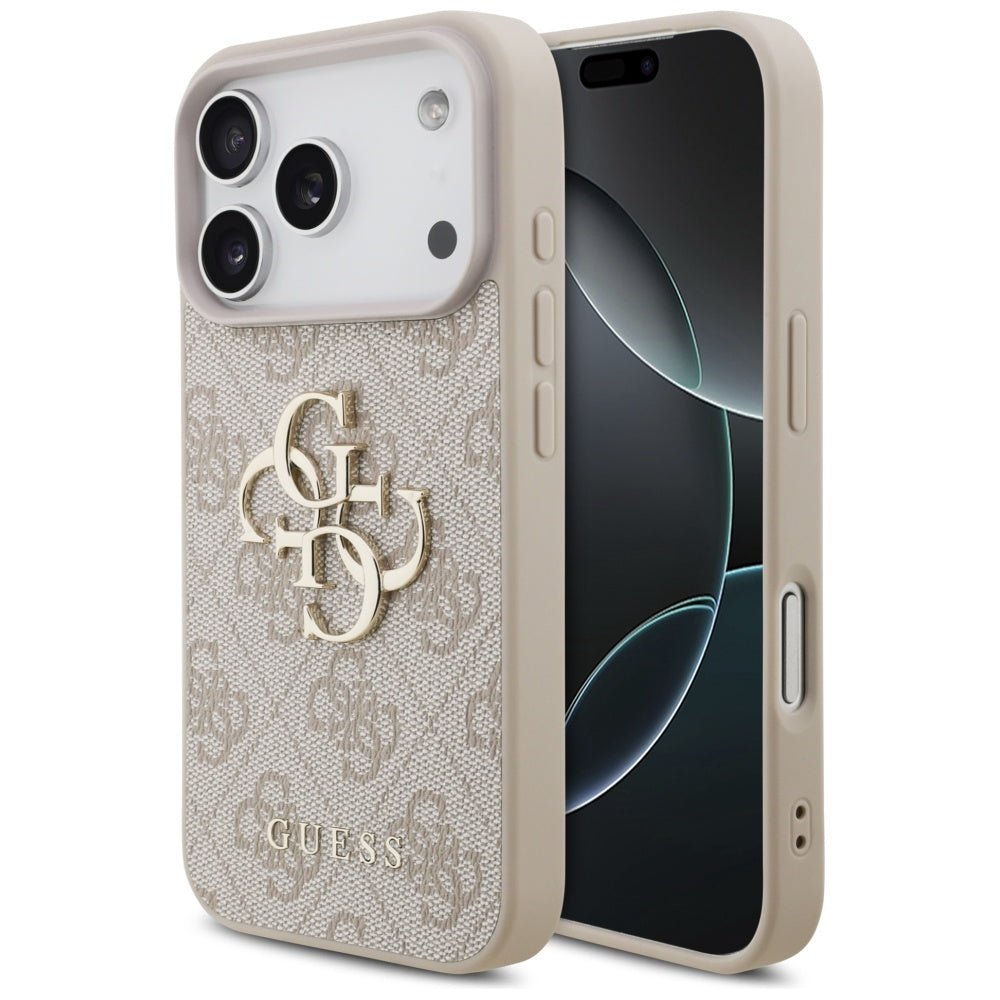 Pouzdro pro Apple iPhone 17 Pro, Guess, 4G Big Logo, Růžové