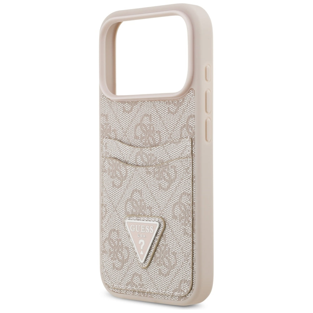 Pouzdro pro Apple iPhone 17 Pro, Guess, 4G Double Card Triangle, Růžové