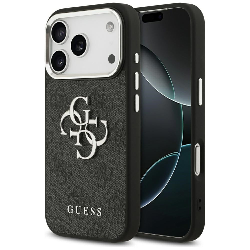 Pouzdro pro Apple iPhone 17 Pro, Guess, Big 4G Logo Classic, Černé Stříbrné