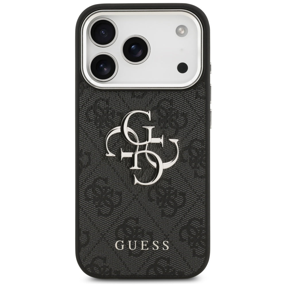 Pouzdro pro Apple iPhone 17 Pro, Guess, Big 4G Logo Classic, Černé Stříbrné