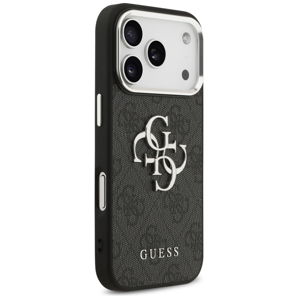 Pouzdro pro Apple iPhone 17 Pro, Guess, Big 4G Logo Classic, Černé Stříbrné