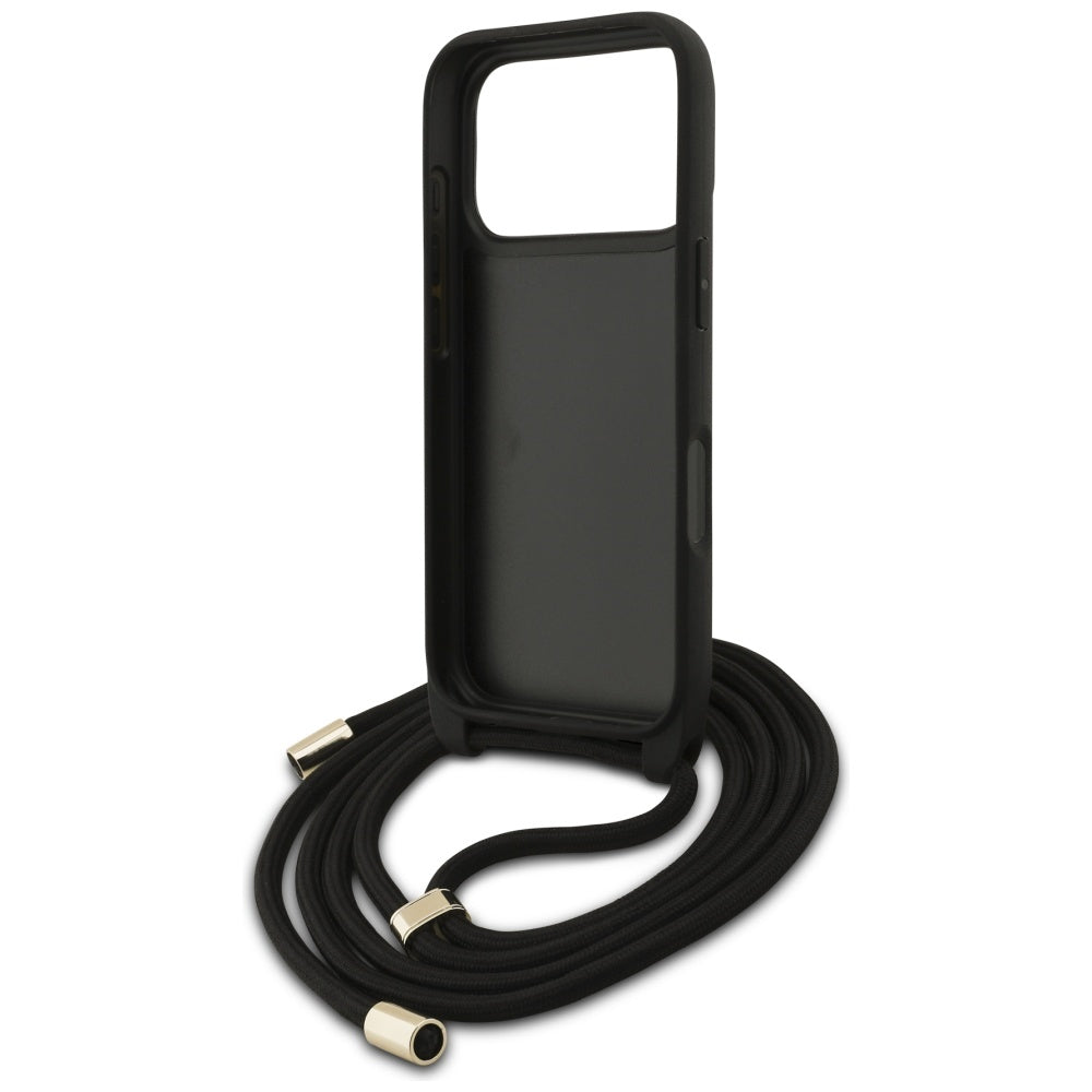 Pouzdro pro Apple iPhone 17 Pro, Guess, Crossbody Cord 4G Big Log, hnědá