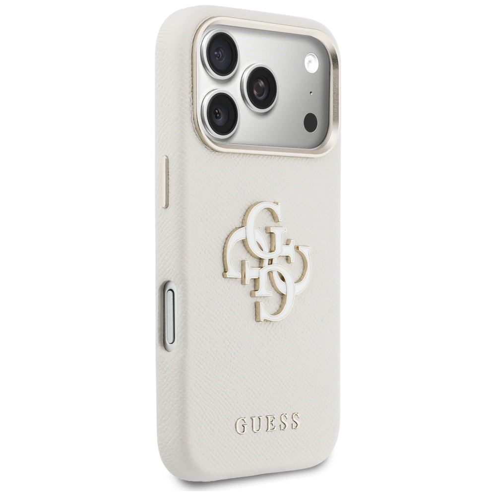 Pouzdro pro Apple iPhone 17 Pro, Guess, Resin Logo, Bežové