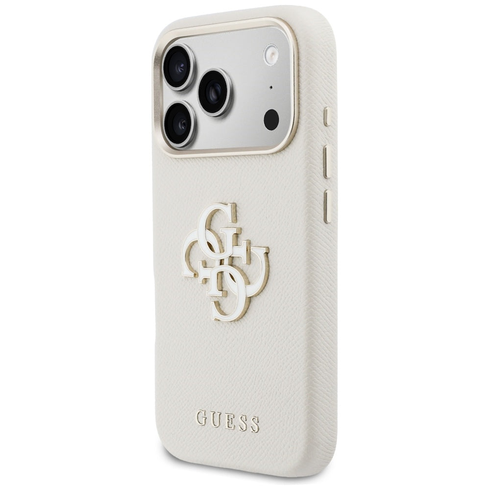 Pouzdro pro Apple iPhone 17 Pro, Guess, Resin Logo, Bežové