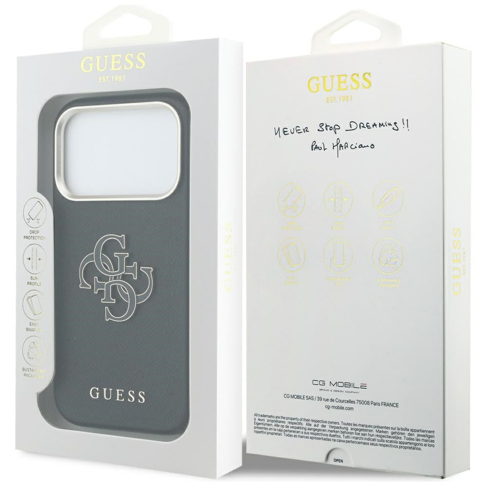 Pouzdro pro Apple iPhone 17 Pro, Guess, Resin Logo, Černá