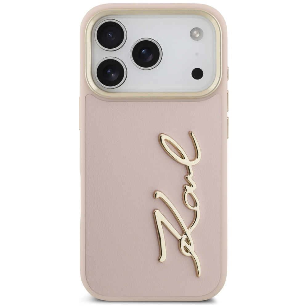 Pouzdro pro Apple iPhone 17 Pro, Karl Lagerfeld, Script Logo, Růžové