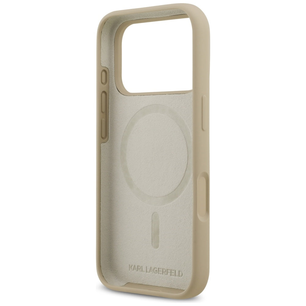Pouzdro pro Apple iPhone 17 Pro, Karl Lagerfeld, Sketch and Logo Karl, Hnědá