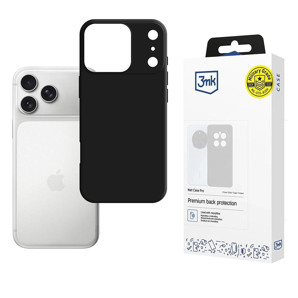 Pouzdro pro Apple iPhone 17 Pro Max, 3MK, Pro, Matná černá