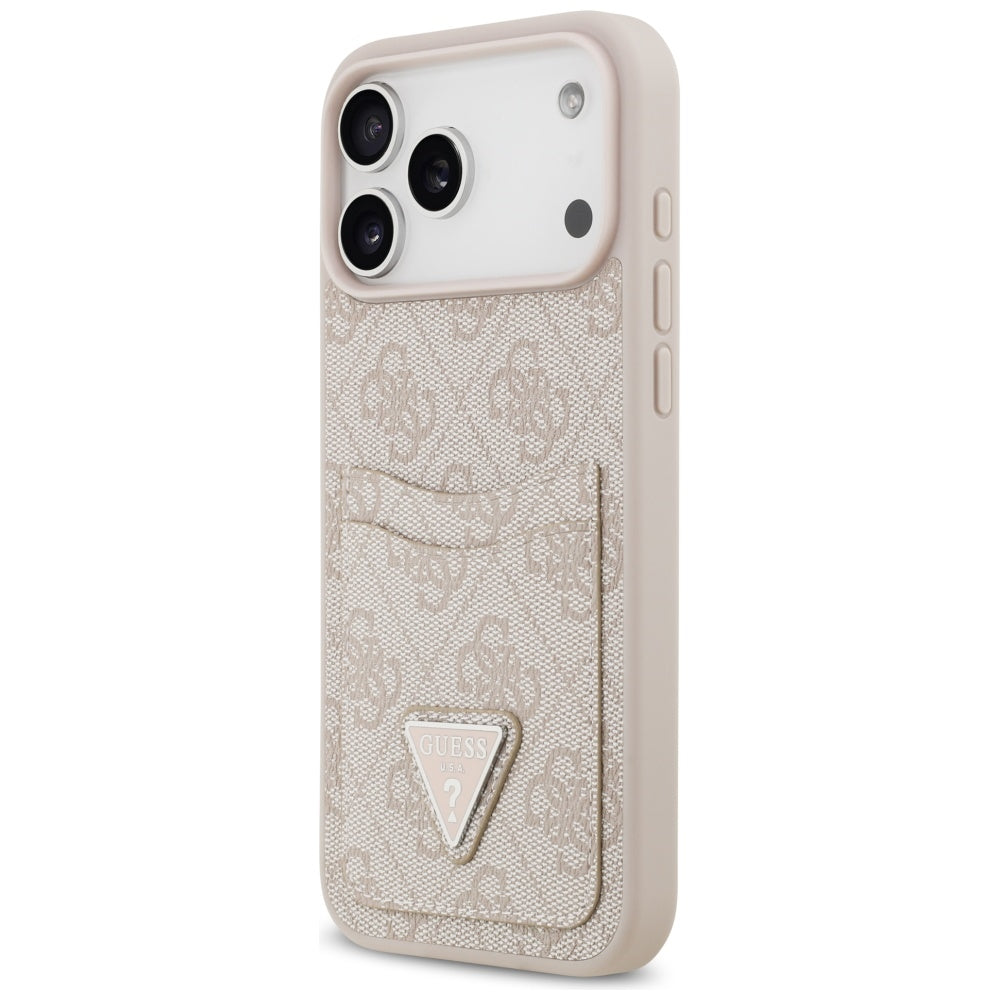 Pouzdro pro Apple iPhone 17 Pro Max, Guess, 4G Double Card Triangle, Růžové