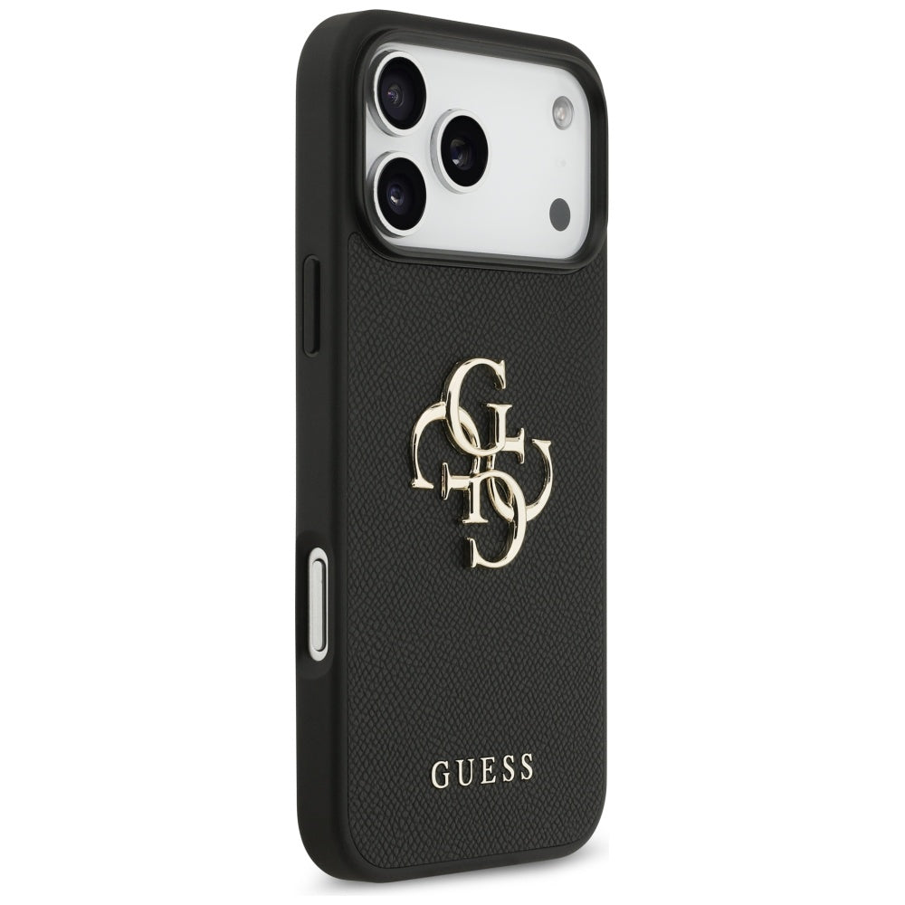 Pouzdro pro Apple iPhone 17 Pro Max, Guess, 4G Grained Big and Classic Logo, Černá