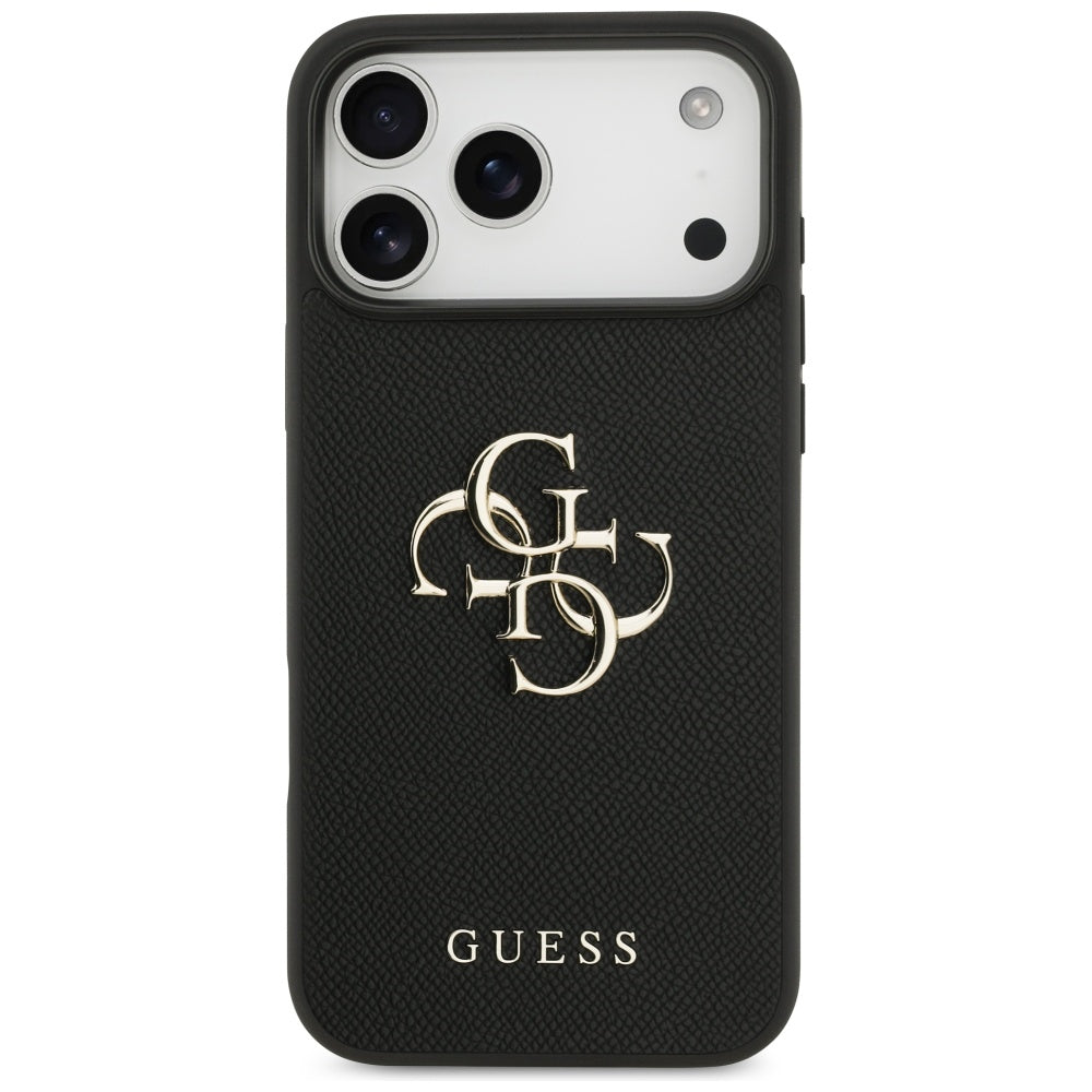Pouzdro pro Apple iPhone 17 Pro Max, Guess, 4G Grained Big and Classic Logo, Černá