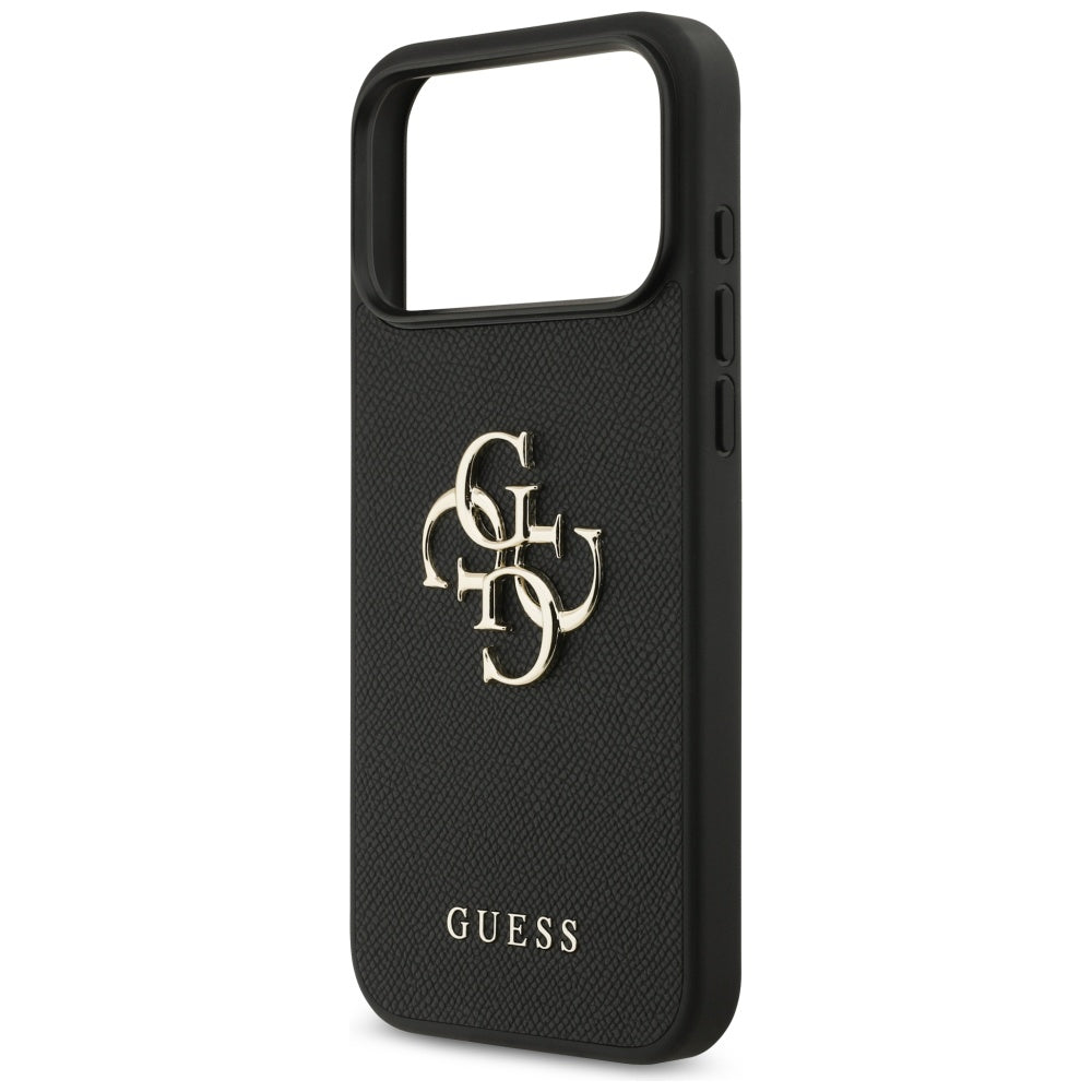 Pouzdro pro Apple iPhone 17 Pro Max, Guess, 4G Grained Big and Classic Logo, Černá