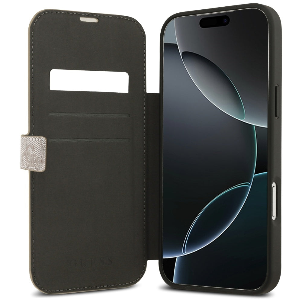 Pouzdro pro Apple iPhone 17 Pro Max, Guess, 4G Metal Logo, Růžové